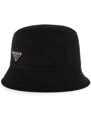 Manšestrový klobouk Prada černý