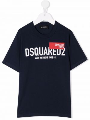 Trykt bomull t-skjorte for jenter Dsquared2 Kids blå