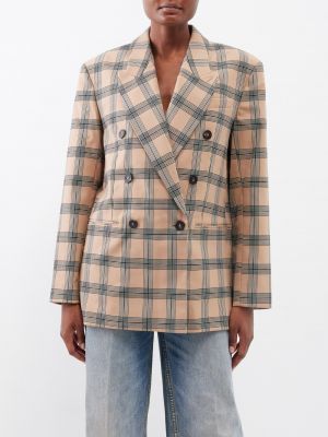 Шерстяной пиджак оверсайз Zimmermann коричневый