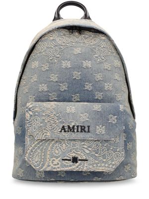 Plecak bawełniany żakardowy Amiri niebieski