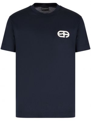Džersis marškinėliai Emporio Armani mėlyna