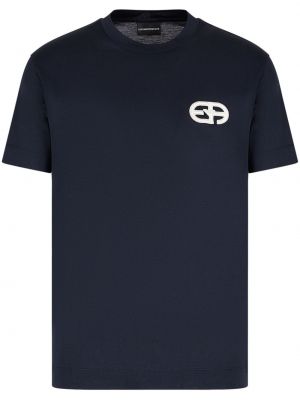 Μπλούζα από ζέρσεϋ Emporio Armani μπλε