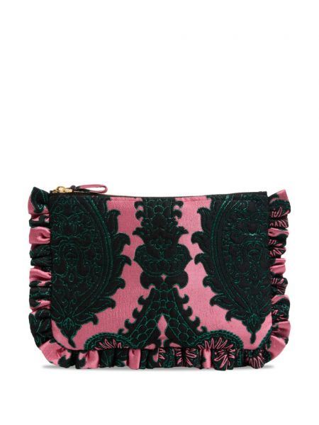 Jakarlı clutch çanta La Doublej pembe