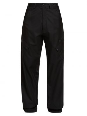 Хлопковые брюки карго Moncler черные