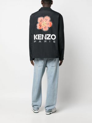 Blouson bomber à fleurs Kenzo noir