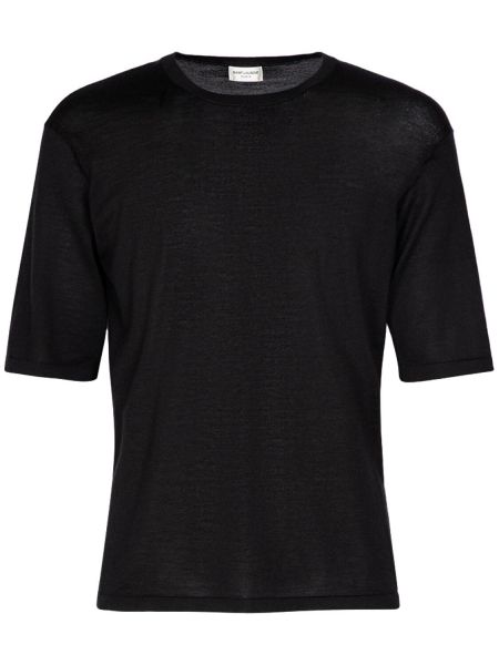 Кашмирена тениска Saint Laurent черно