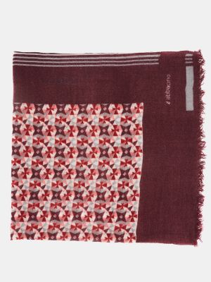 Шерстяной шарф с принтом с геометрическим узором Abbacino бордовый