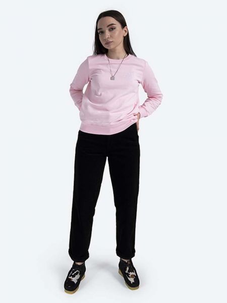 Бавовняний светр з аплікацією A.p.c. рожевий