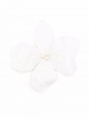 Broche à fleurs oversize Manuri blanc