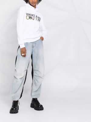 Sudadera con capucha con estampado Versace Jeans Couture blanco