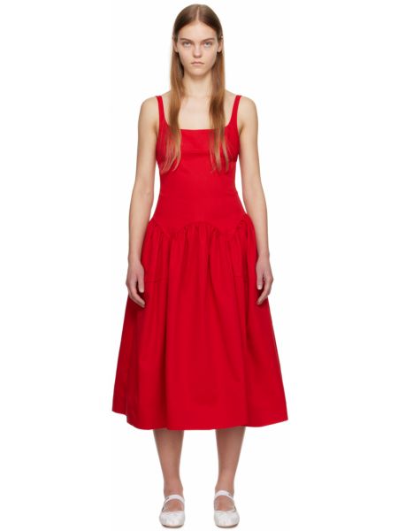 Красное платье миди Sandy Liang