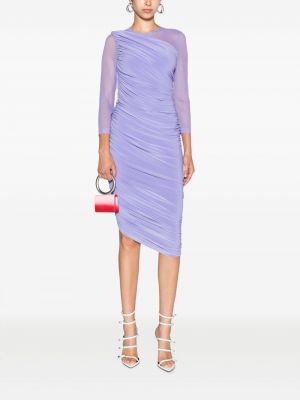 Sukienka midi asymetryczna drapowana Norma Kamali fioletowa