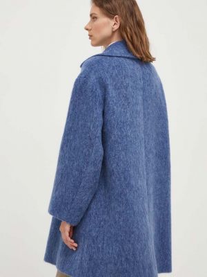Vlněný kabát Weekend Max Mara modrý