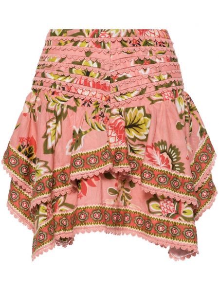 Mini suknja s cvjetnim printom s printom Farm Rio ružičasta