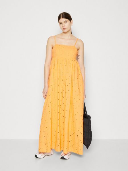 Sukienka długa Selected Femme pomarańczowa