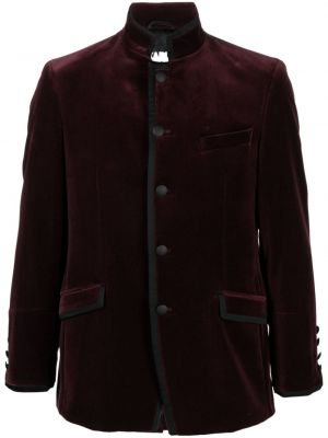 Welurowa kurtka bawełniana Karl Lagerfeld czerwona