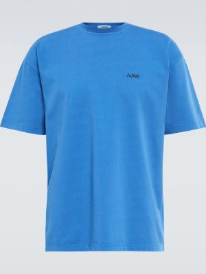 Jersey bombažna majica s potiskom Adish modra