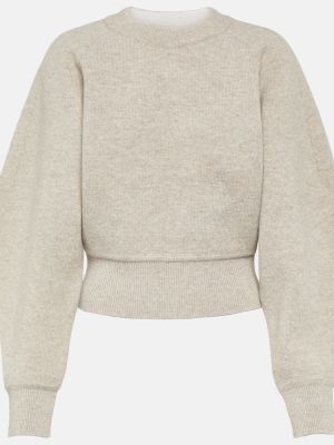 Sweter wełniany Alaã¯a beżowy
