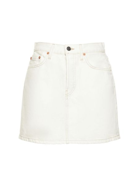 Spódnica jeansowa bawełniana Wardrobe.nyc biała