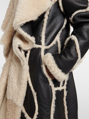 Manteau en cuir Chloé noir
