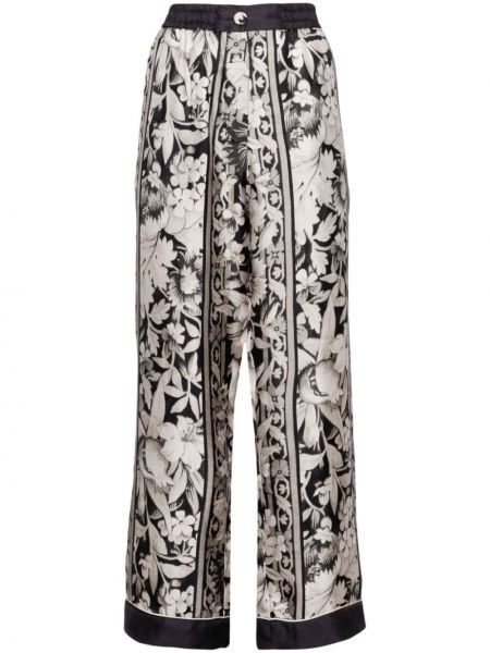 Pantaloni de mătase cu model floral cu imagine Pierre-louis Mascia