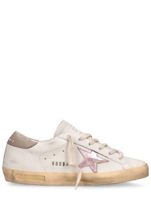 Δερμάτινα sneakers με μοτίβο αστέρια Golden Goose ροζ