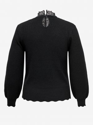 Čipkovaný sveter Only Carmakoma čierna