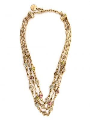 Szív mintás kristály nyaklánc Camila Klein aranyszínű