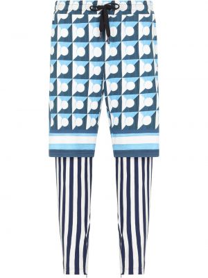 Pantalones rectos con estampado geométrico Dolce & Gabbana azul