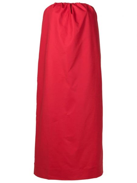 Bombažna midi obleka Adriana Degreas rdeča