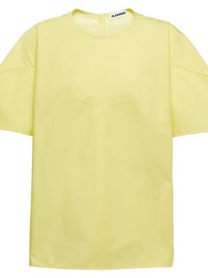 Памучна блуза Jil Sander жълто