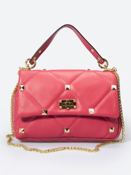 Кожаная сумка с карманами Massimo Castelli розовая