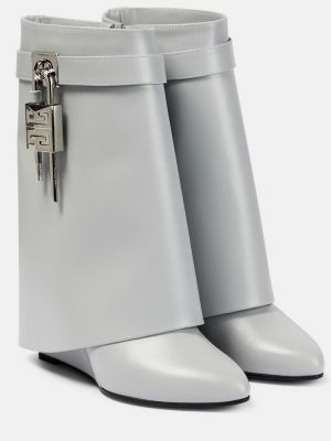 Ankle boots skórzane Givenchy szare