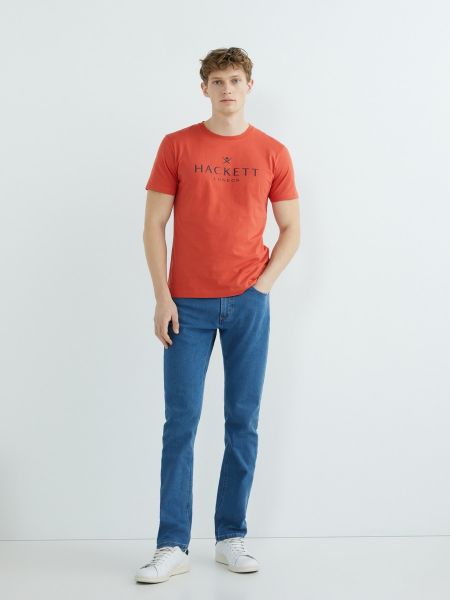 Camiseta con estampado manga corta Hackett naranja