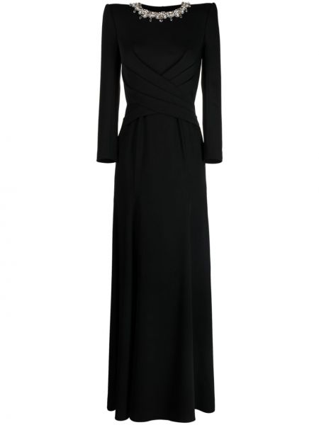 Κοκτέιλ φόρεμα με πετραδάκια Jenny Packham μαύρο