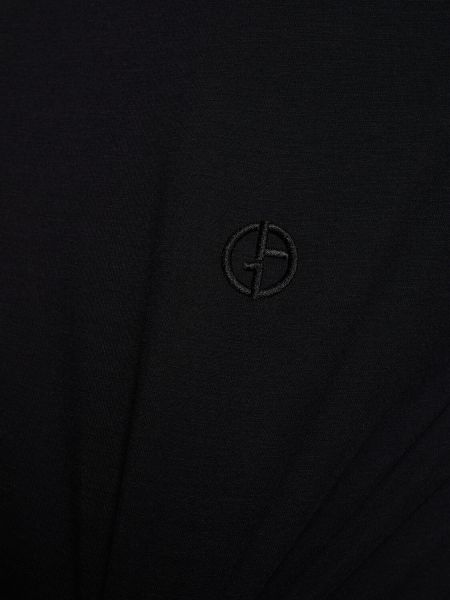 Camiseta de viscosa de tela jersey Giorgio Armani negro