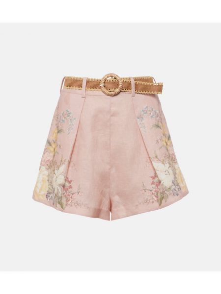 Floral sengetøy shorts Zimmermann rosa