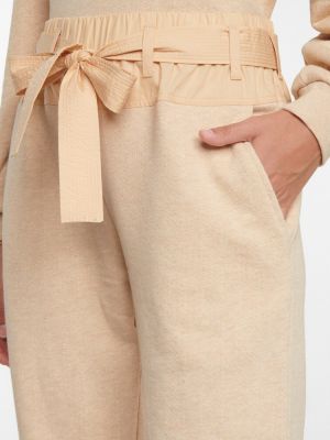 Pantaloni tuta di cotone in maglia Ulla Johnson beige
