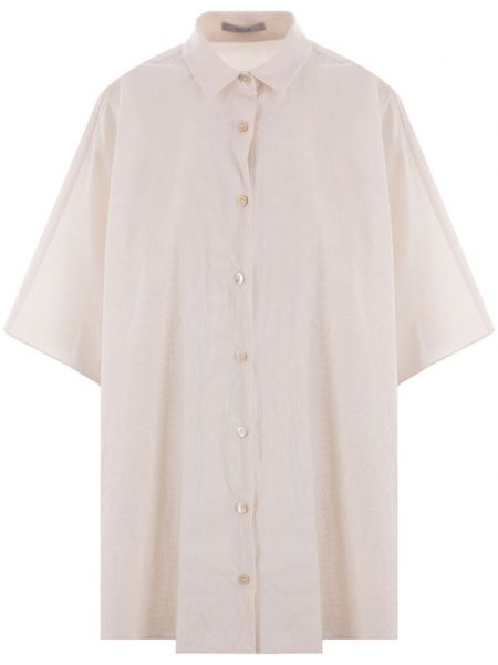 Chemise à boutons en velours côtelé en coton Dusan blanc
