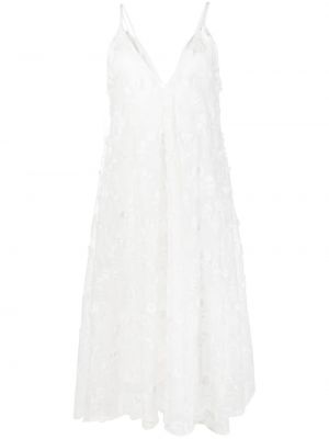 Sukienka midi w kwiatki Agua By Agua Bendita biała