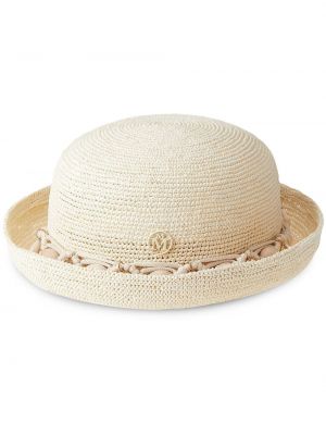 Cappello intrecciato Maison Michel bianco