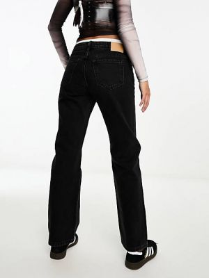 Прямые джинсы с низкой талией Weekday черные
