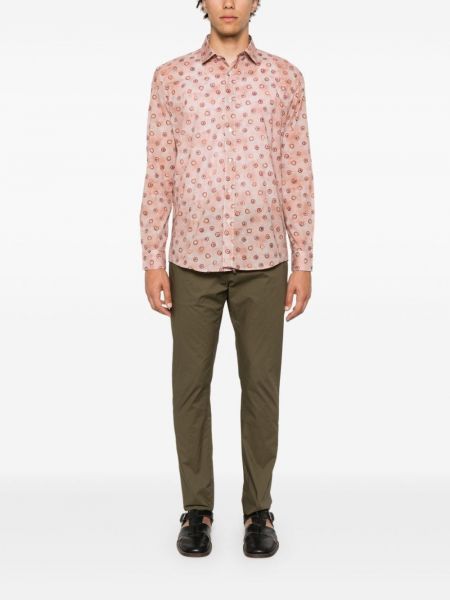 Długa koszula bawełniana z nadrukiem w abstrakcyjne wzory Daniele Alessandrini różowa