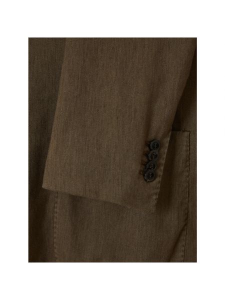 Chaqueta de lino de algodón con bolsillos Boglioli marrón