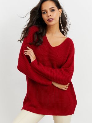 Tunika s výstřihem do v relaxed fit Cool & Sexy červená