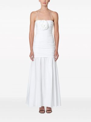 Květinové večerní šaty Carolina Herrera bílé