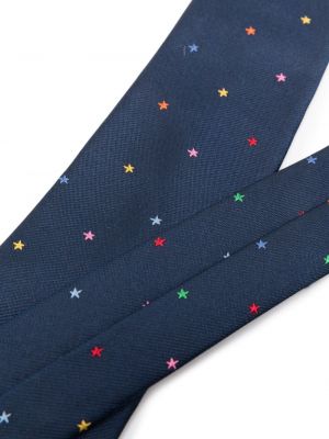 Hedvábná kravata s hvězdami Paul Smith modrá