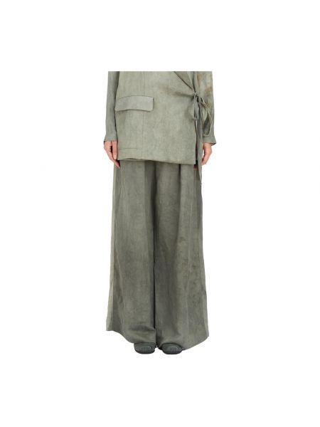 Pantalones de lino de algodón Uma Wang