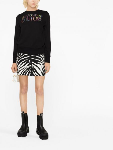 Sweatshirt mit rundhalsausschnitt Versace Jeans Couture schwarz