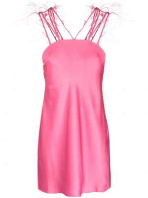 Коктейлна рокля без ръкави с пера Cult Gaia розово